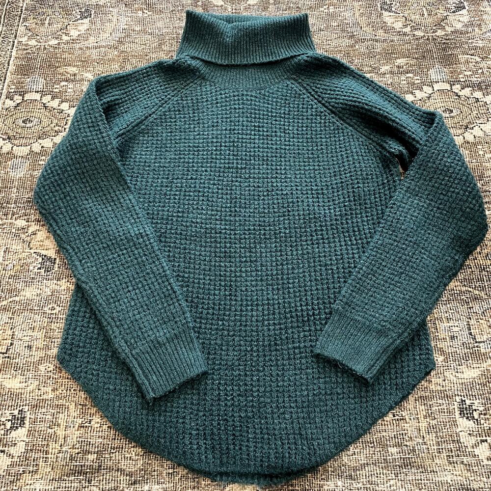 Kuhl Sienna Sweater Turtleneck Cable Knit Green Women's Size M